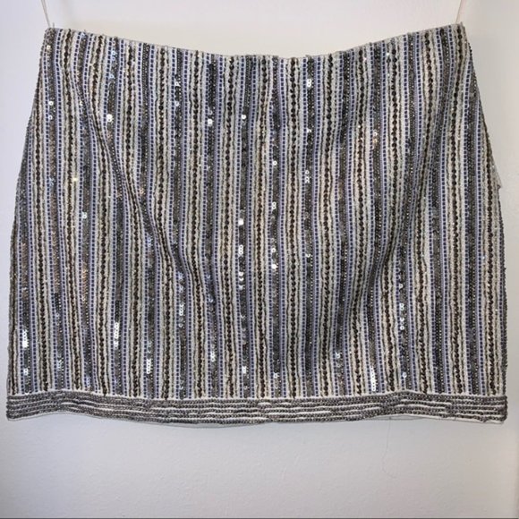 Zara Brand Sequin Beaded Boho Tribal Trafaluc Skirt Size MEDIUM - Picture 2 of 4
